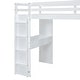 preview thumbnail 5 of 18, Full Size Eye-catching Design Loft Bed with large shelves, writing desk and LED Light, Maximum Storage Space, White