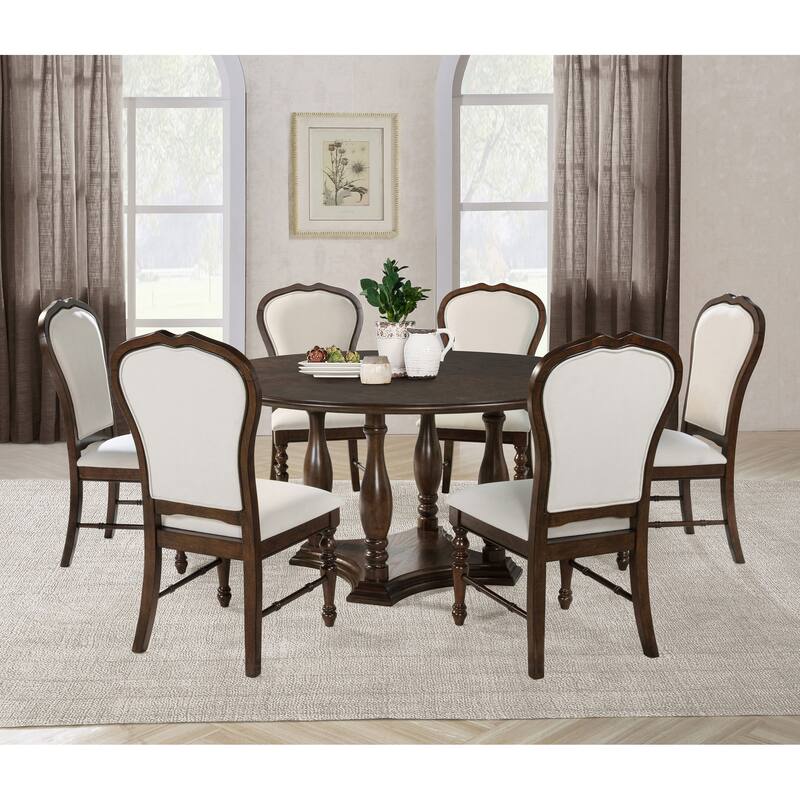 Claire Rich Brown Upholstered Dining Side Chair (Set of 2)
