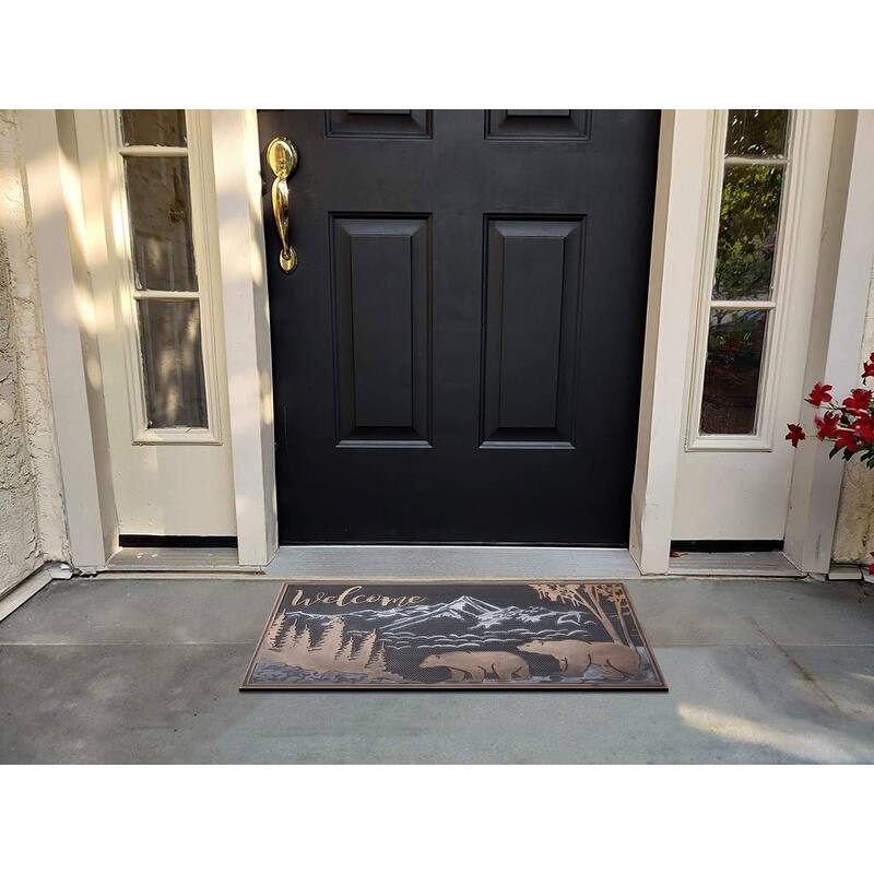 A1HC All Weather Rubber Door Mat, Dirt Grabber Durable Welcome Doormat, Pin Scrapper Doormat