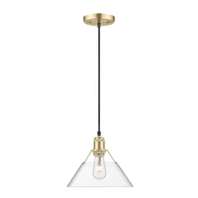 Orwell 10" Wide Medium Pendant in Brushed Champagne Bronze with Clear Glass - Gold