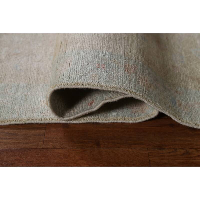 Hand Knotted Oriental 100% Wool Carpet Traditional Geometric Beige & Ivories Art Deco Area Rug - 4' 11'' X 4' 0''