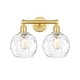 preview thumbnail 19 of 28, Innovations Lighting Athens Water Glass - 2 Light 17" Bath Vanity Light Clear/Satin Gold