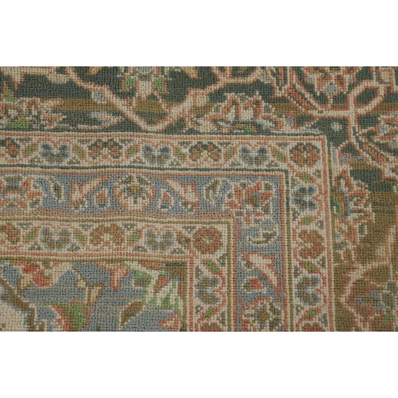 Traditional Kashan Distressed Vintage Persian Rug Handmade Wool Carpet - 9'4" x 13'1"