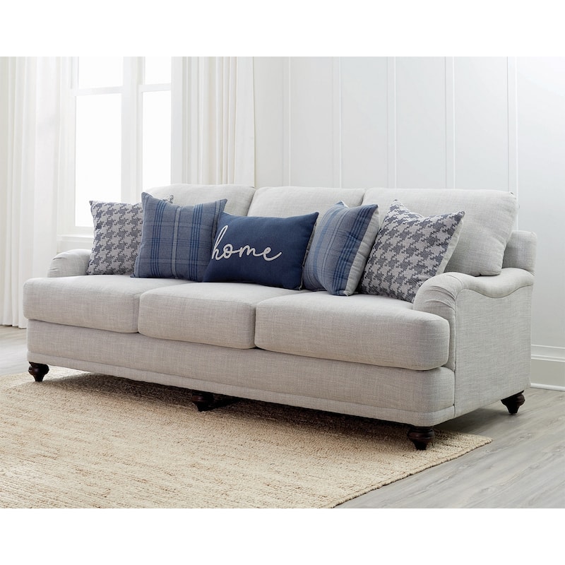 Linen-Like Fabric Sofa with Recessed Arms
