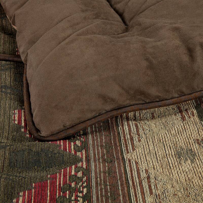 Paseo Road Sierra Suede Chenille Jacquard Western Bedding 7 Piece Comforter Set with Bed Skirt, Shams, & Accent Pillows
