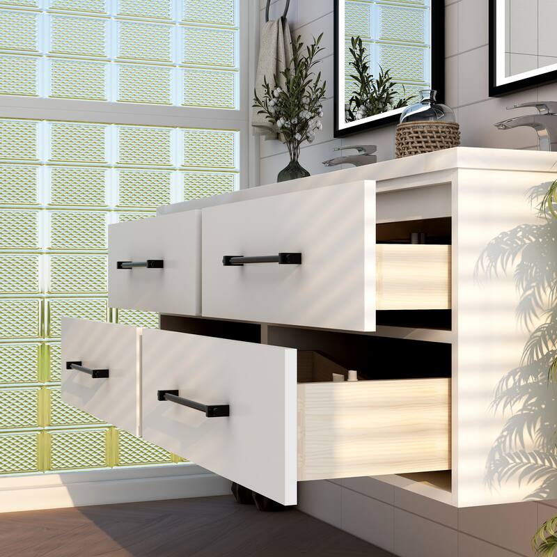 Victoria 60'' Floating Vanity with Double Reinforced Acrylic Sink - 59.5
