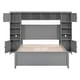 preview thumbnail 3 of 34, Full Size Wooden Bed with All-in-One Cabinet, 10-Shelves, & 4-Drawers, Grey