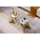 preview thumbnail 2 of 5, Modern Coffee Table Clear Tempered Glass Living Room Coffee Table with Geometric Base