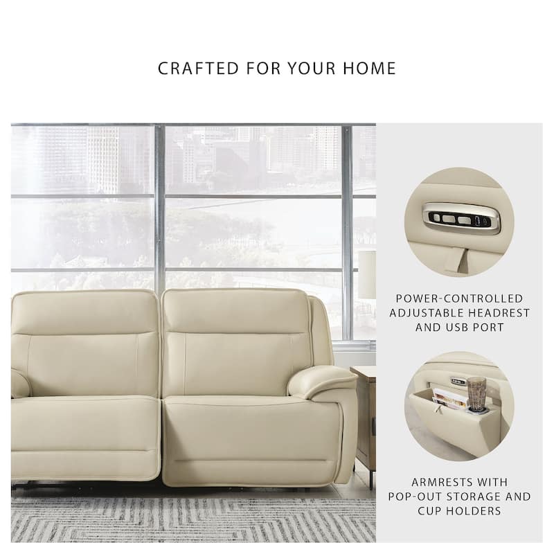 Signature Design by Ashley Double Deal Beige 2-Piece Power Reclining Sectional Loveseat Sectional - 82.75"W x 41"D x 42.5"H