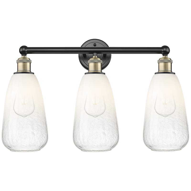 Innovations Lighting 616-3W-16-24 Brookhaven Almond Vanity Brookhaven - Black Antique Brass / Opal