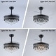 preview thumbnail 18 of 62, 48-Inch Crystal Fandelier with 4 Retractable Blades, Dimmable LED, App and Remote Control - 48 Inches