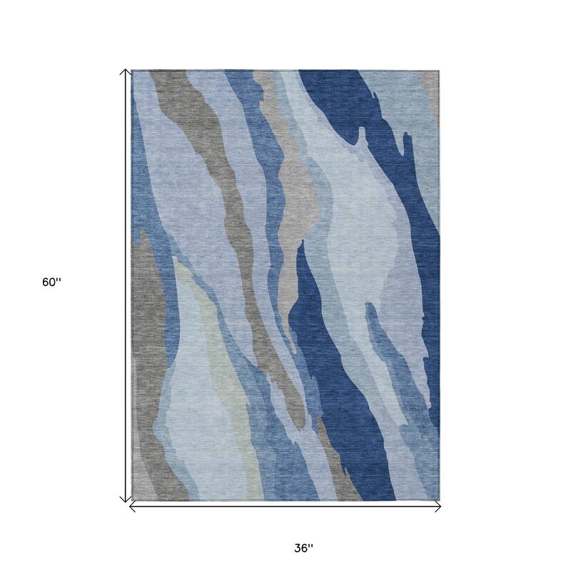 HomeRoots Abstract Transitional Rectangle Outdoor Rug
