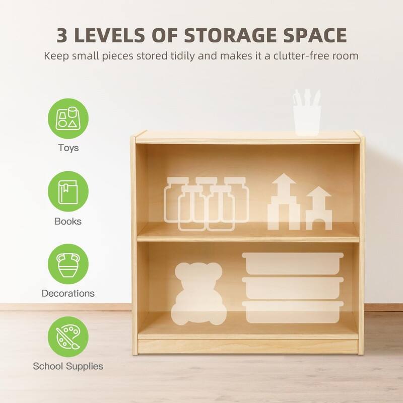 Kids Bookshelf and Toy Storage - 24.8"D x 11.6"W x 23.6"H
