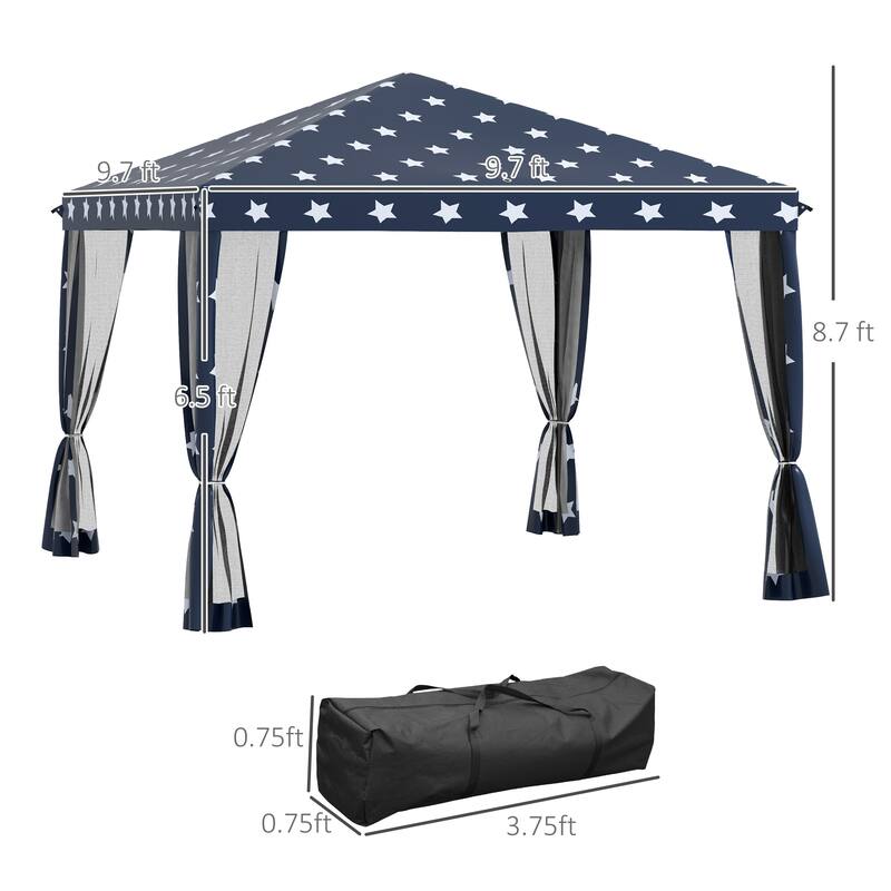 10' x 10' Instant Pop-Up Canopy Tent with Netting, Adjustable Height, Portable Gazebo for Outdoor Events