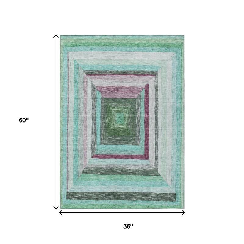 HomeRoots Geometric Transitional Rectangle Outdoor Rug