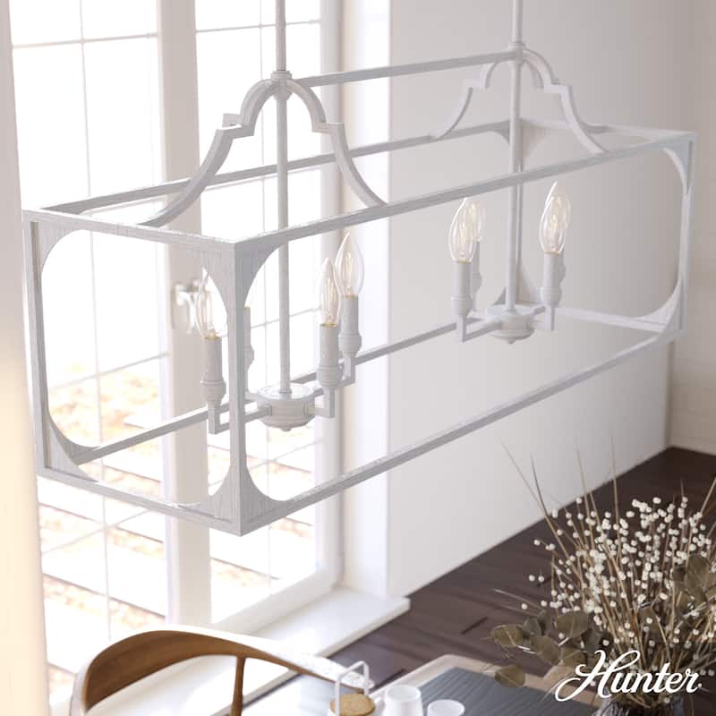 Hunter Highland Hill 8-Light Linear Chandelier - Dining Room Table - Farmhouse, Rustic