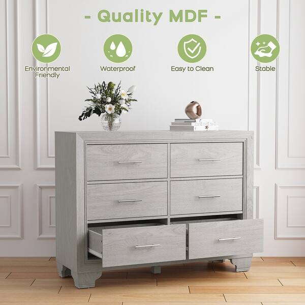 grey dresser unit Elam Six Drawer Closet Storage Tower Organizer for Bedroom White/ - Bed Bath & Beyond Storage cabinet