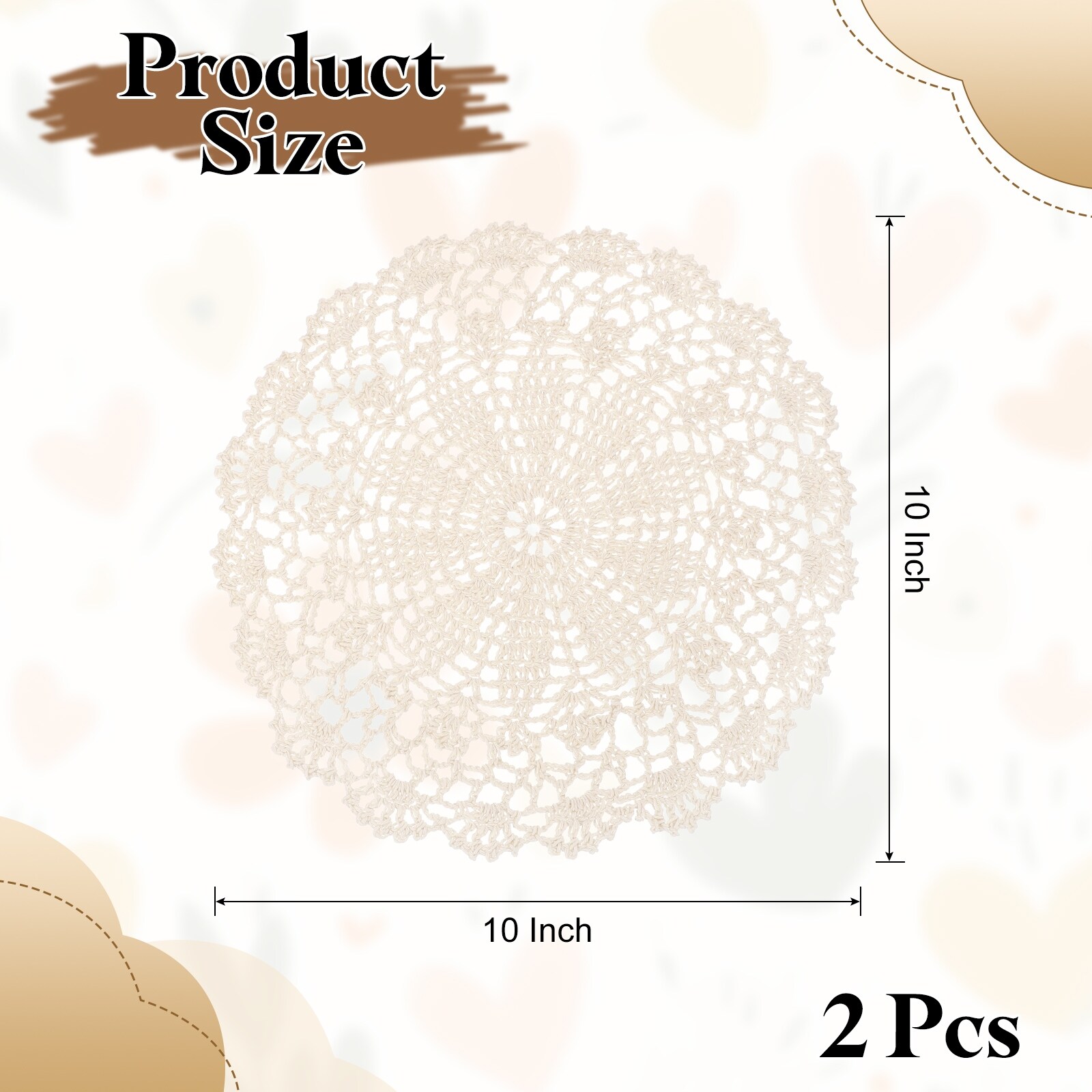 Crochet Doilies, Handmade Crochet Table Placemats Round Lace Doilies Star Pattern Cotton Coaster for Wedding Party