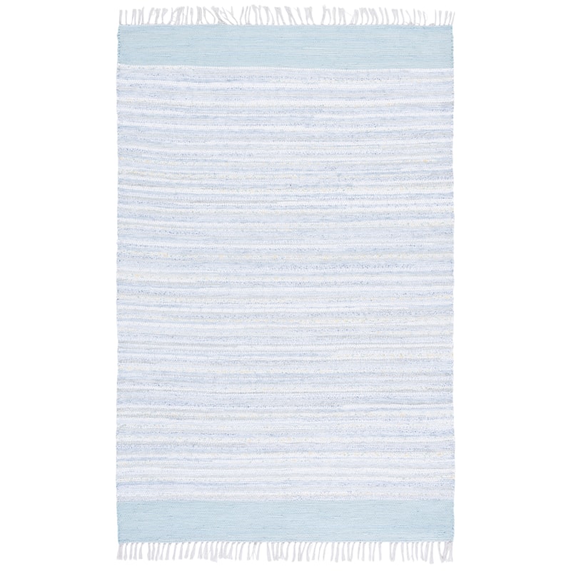 SAFAVIEH Handmade Rag Rug Slavica Cotton Rug - Ivory/Grey - 5' x 8'