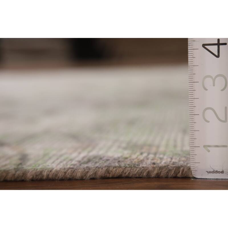 Floral Modern Oriental Area Rug Hand-Knotted Wool Carpet - 7'11"x 11'5"