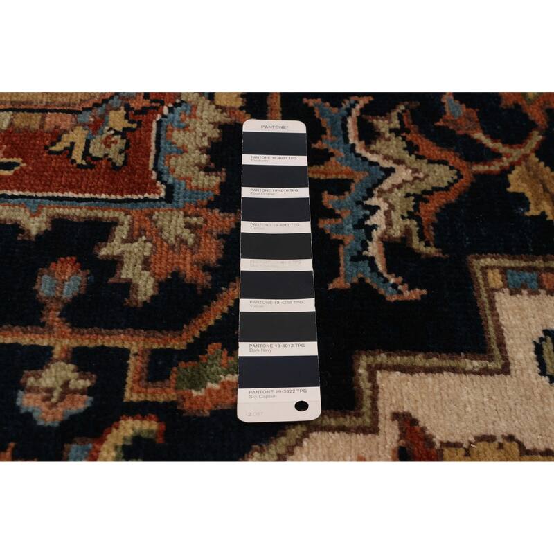 ECARPETGALLERY Hand-knotted Jules Sultane Dark Navy Wool Rug - 8'0 x 9'11