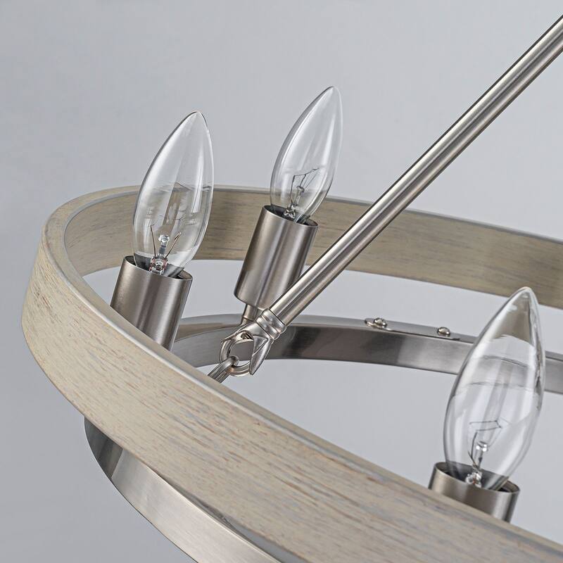 Industrial Chic Candle Chandelier 8-Light for Living Room Foyer