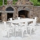 preview thumbnail 27 of 32, Rectangular Metal Indoor-Outdoor Table Set White