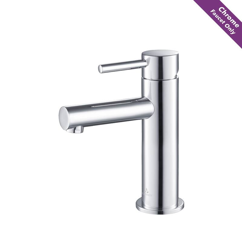 Blossom Round Single Handle Bathroom Sink Faucet, Single Hole - Chrome