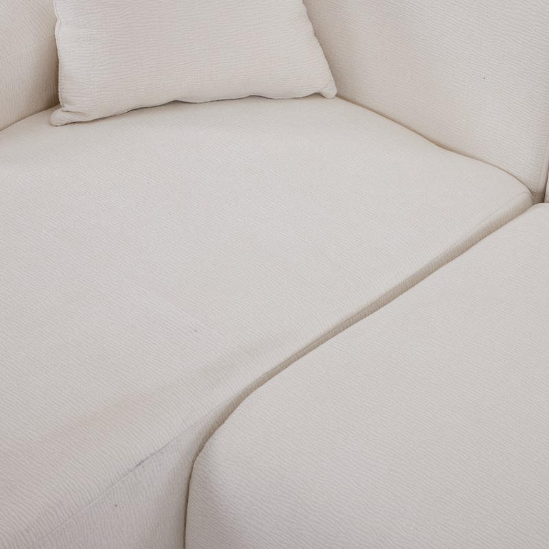 111" Polyester L-Shape Modular Sectional Sofa with High-Density Foam, 27" Deep Seat and Anti-Wrinkle Chenille Fabric