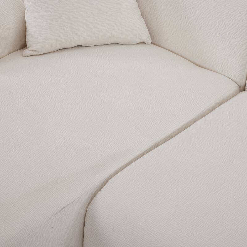 L-Shape Modular Sectional Sofa with Chaise Lounge, Oversized Chenille Upholstered Sofa, 3 Seater Sofa with 2 Throw Pillows