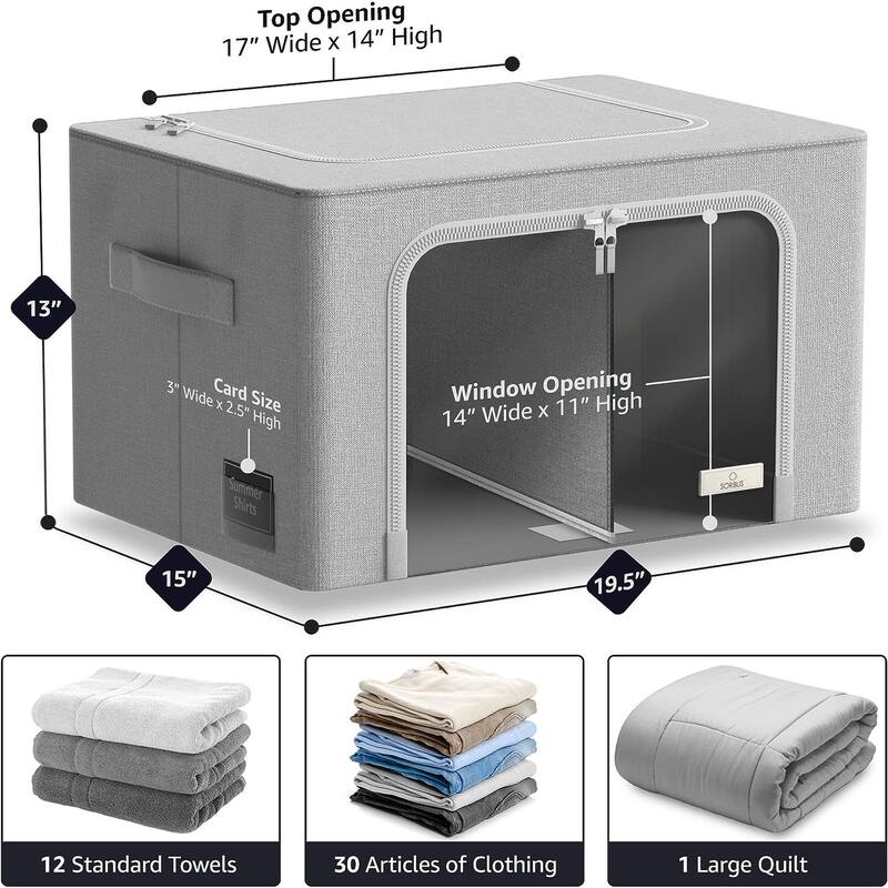 Storage Bins With Window (Single) - 12.62'' H X 19.75'' W X 16'' D