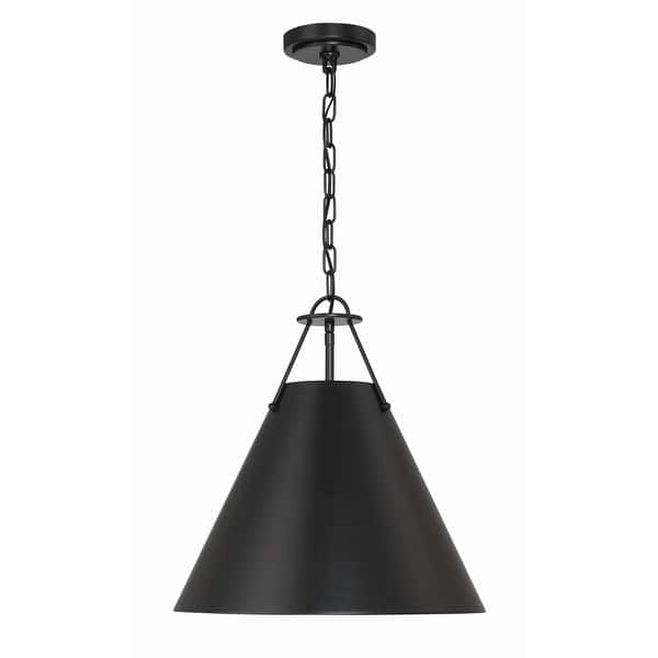 slide 2 of 5, Xavier 3 Light Matte Black Pendant - 16"W x 16.5"H x 16"D