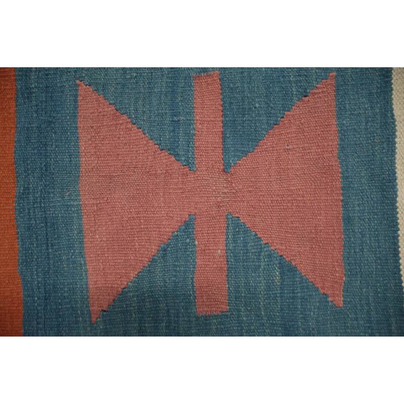 Hand Woven Oriental 100% Wool Carpet Southwestern Tribal Red Kilim Area Rug - 13' 0'' X 9' 9''