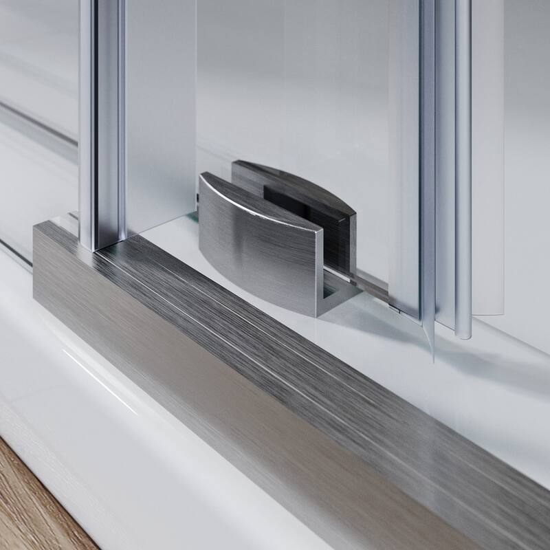 ELEGANT 60 x 72 Frameless Sliding Shower Door Stainless Steel