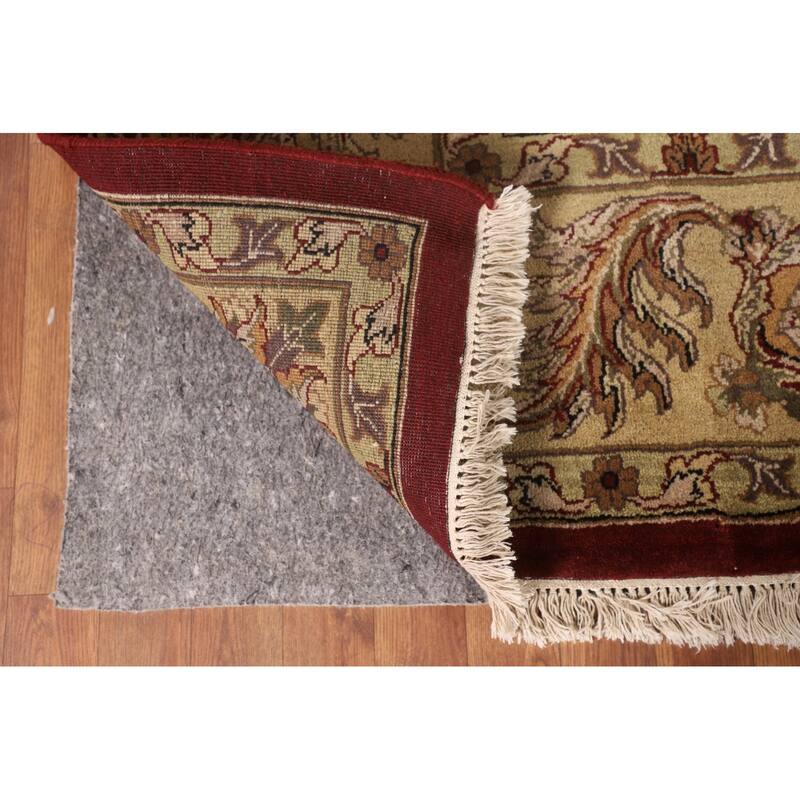 Red Floral Agra Indian Area Rug Hand-Knotted Wool Carpet - 8'3"x 10'1"