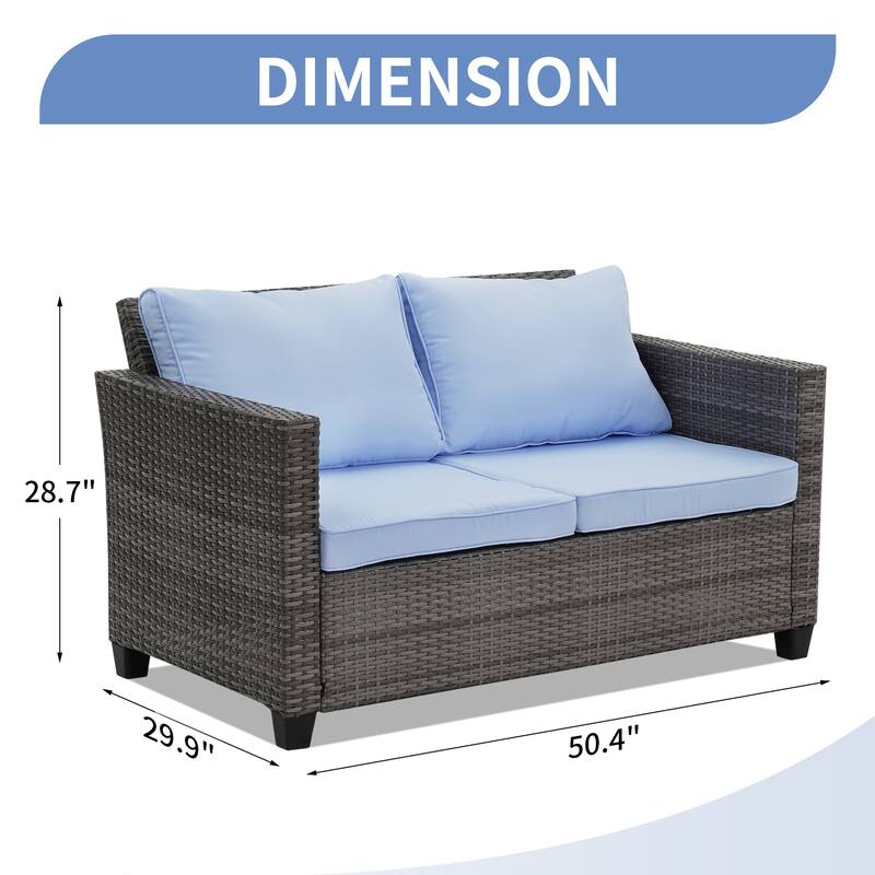 Ainfox Outdoor Patio Sofa Set Sectional Wicker Sofa Patio Furniture Rattan sofa