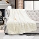 preview thumbnail 18 of 221, Solid Color SuperMink FauxFur Throw 50" x 60" - Antique White