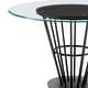 preview thumbnail 9 of 28, Veronica 48 inch Glass and Walnut Wood Round Dining Table with Metal Base