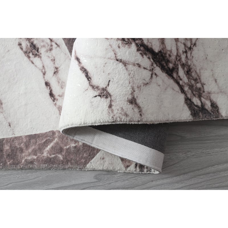 Retro Shag Collection Geometric Abstract Area Rug