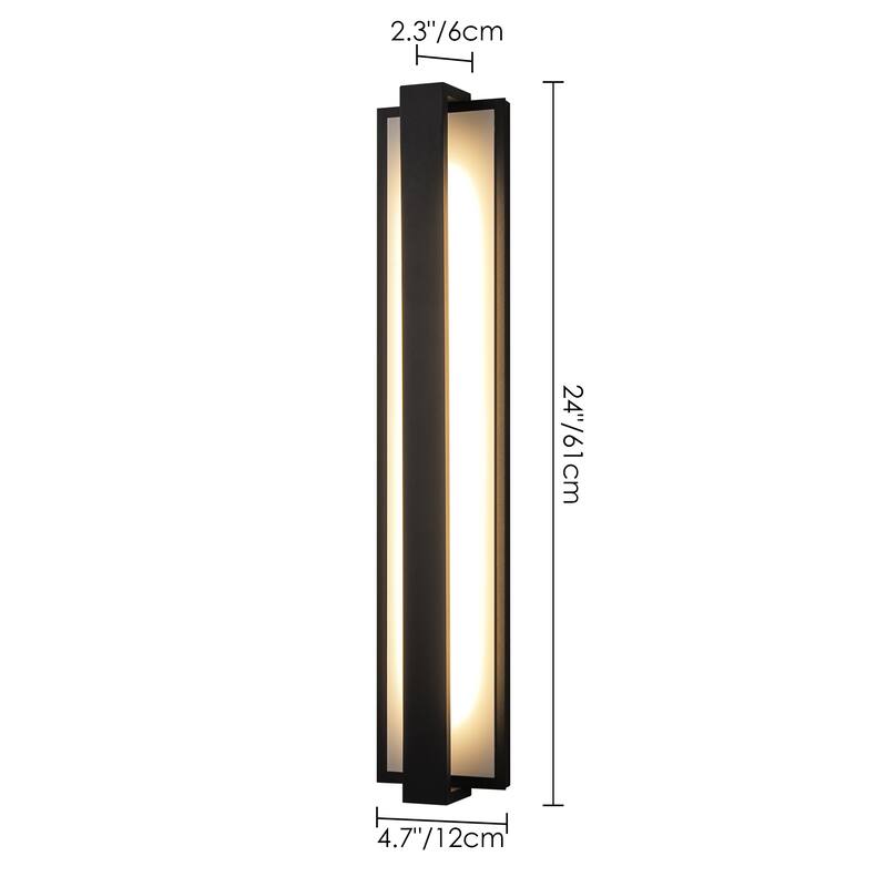 Modern Black Rectangular Linear LED Outdoor Wall Lights/Sconce Lighting