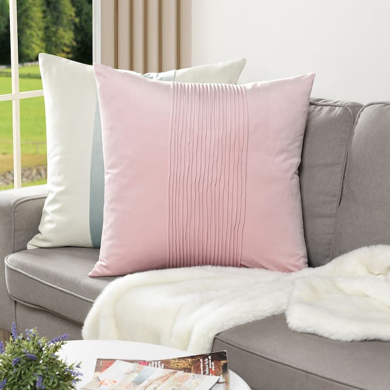 StyleCraft Dann Foley - Tuxedo - Velvet Tux Pleat Pillow - Pink