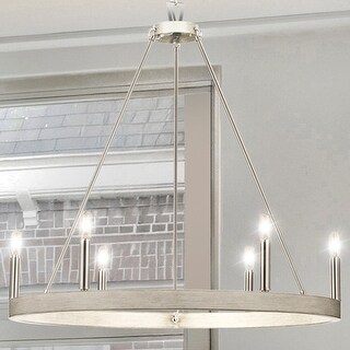 Luxury Modern Chandelier, 28.25H x 30W, with Minimalist Style, Brushed Nickel, UHP4564 by Urban Ambiance