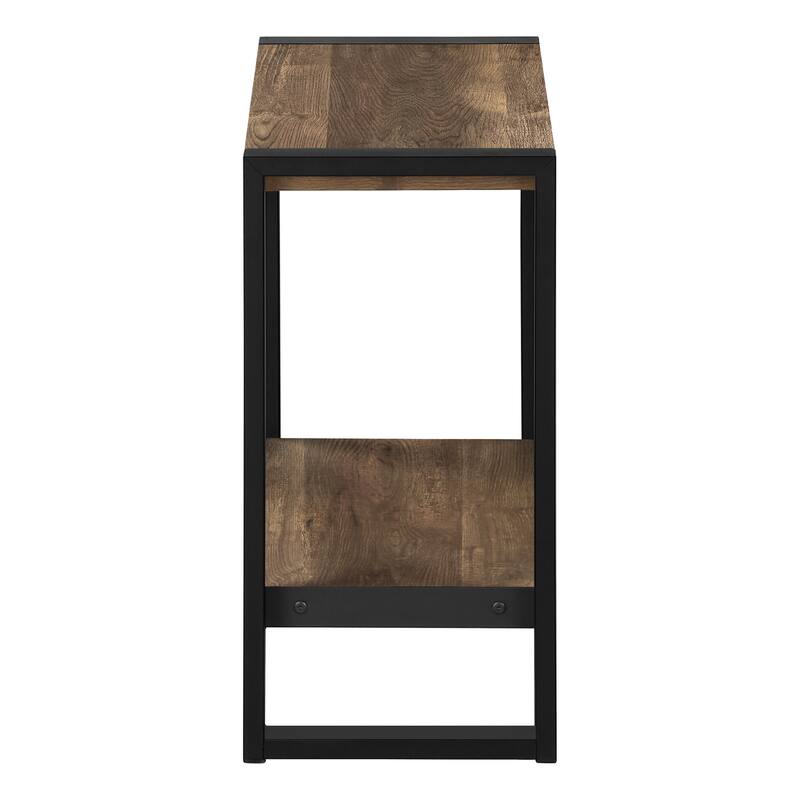 HomeRoots 24" Black And Brown End Table With Shelf - 23.75' X '23.75' X '12