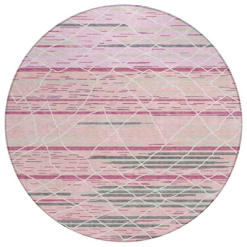 Machine Washable Indoor/ Outdoor Modern Global Chantille Rug