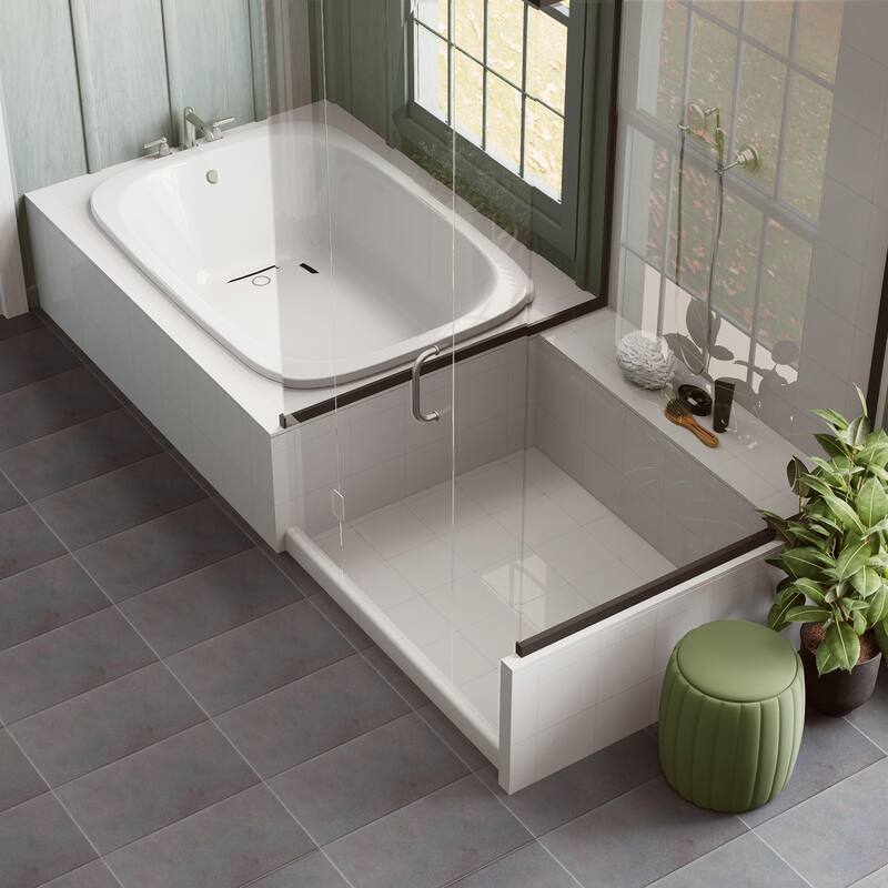 Merola Tile Piscina Glossy Black 9-5/8" x 19-1/2" Porcelain Floor and Wall Tile