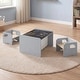 preview thumbnail 13 of 18, Costway 3 PCS Kids Table and Chair Set, Space-saving Toddler Table and
