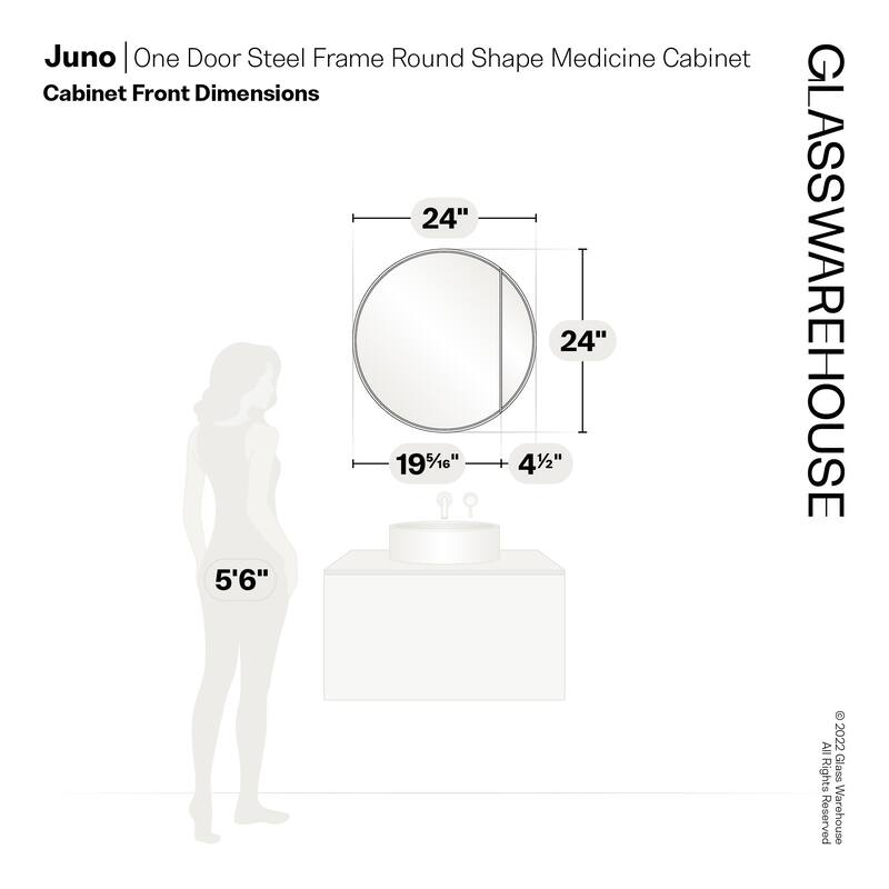 Glass Warehouse SC1-R-24 Juno 24" x 24" Framed Single Door Medicine