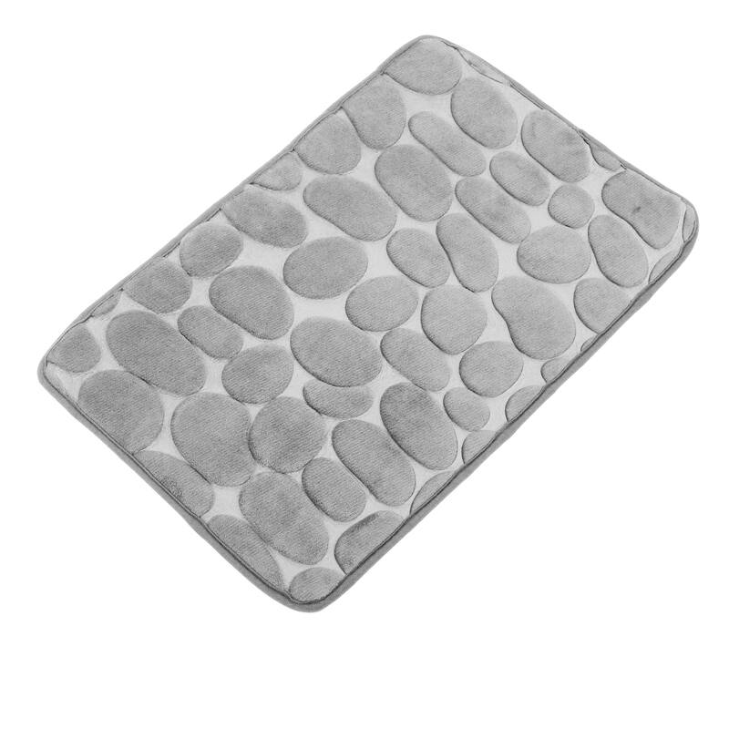 Cobblestone Pattern Bathroom Rugs, Polyester Bath Mat, Machine Washable 80x50cm