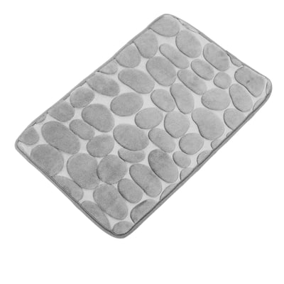 Cobblestone Pattern Bathroom Rugs, Polyester Bath Mat, Machine Washable 80x50cm