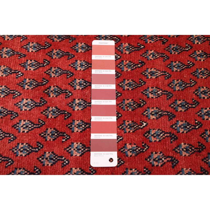 ECARPETGALLERY Hand-knotted Andelz Red Wool Rug - 3'4 x 9'7